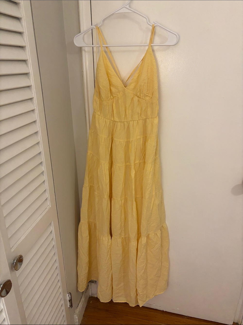 Abercrombie & Fitch Sunny Yellow Tiered Maxi Dress